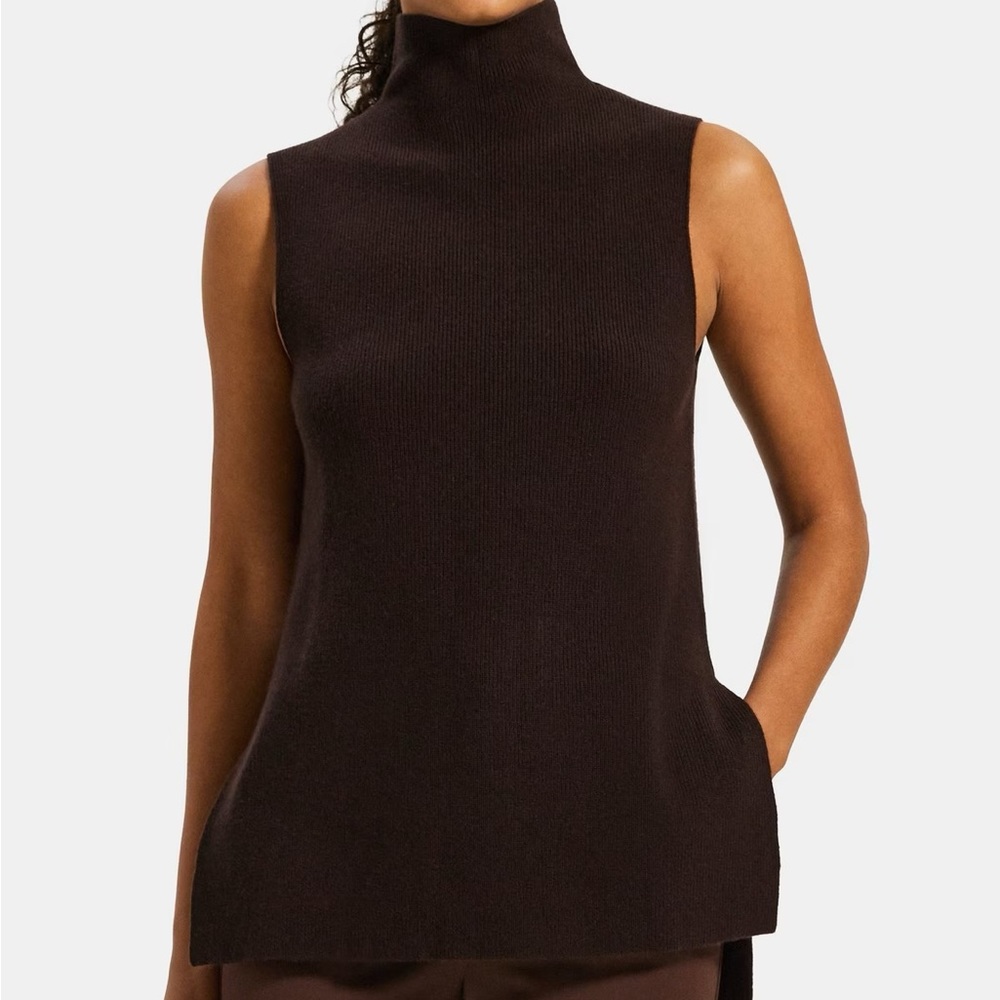 Theory wool - cashmere sleeveless mock neck vest - Picture 1 of 5